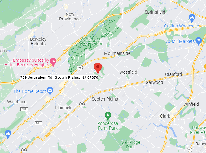 Map of the Jersey Dry service area across New Jersey